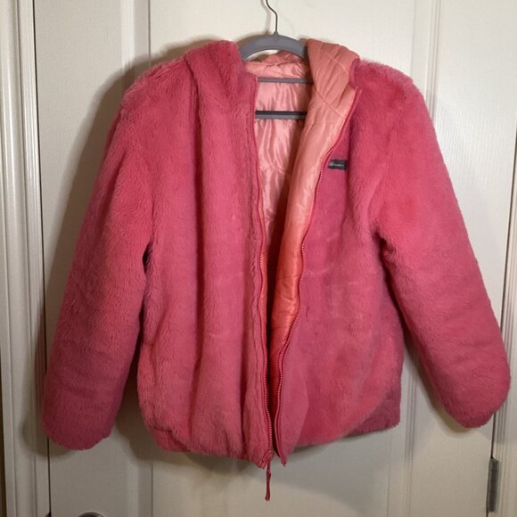 Eddie Bauer Girls Reversible Fleece Lined Puffer Coat Hooded Jacket Size X L - Picture 6 of 11